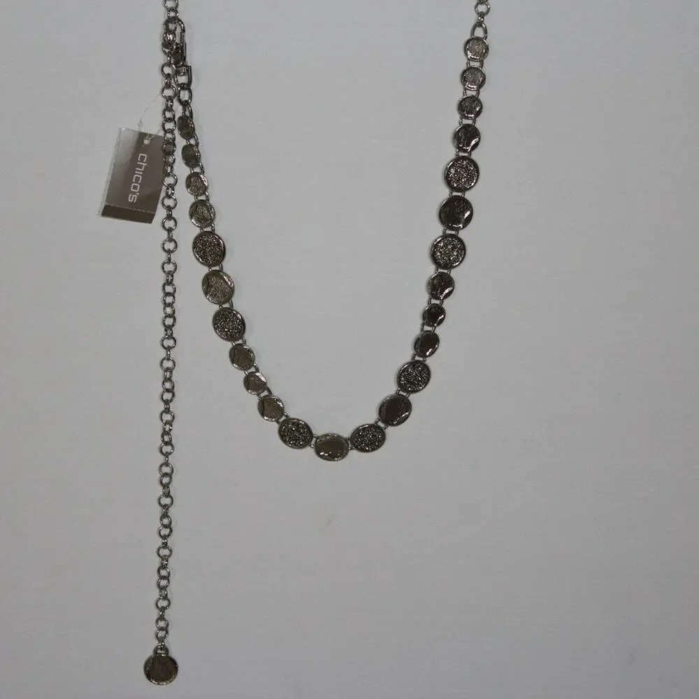 Chico's Silver Chain Belt NWT